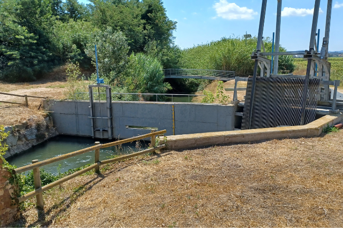 presa en la zona de regadío de las actuaciones 