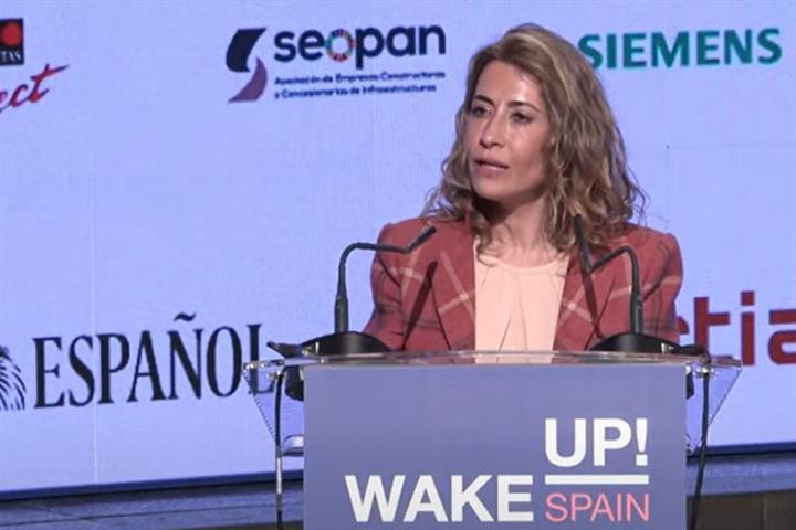 La ministra de Transportes, Movilidad y Agenda Urbana, Raquel Sánchez, en su intervención en el II Foro Económico 'Wake Up, Spain!'