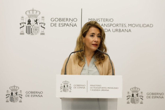 La ministra de Transportes, Movilidad y Agenda Urbana, Raquel Sánchez,  durante su intervención en el Ágora de elEconomista