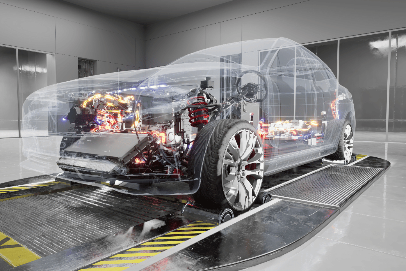 grafismo de un coche eléctrico