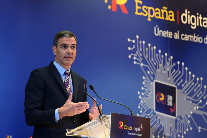 El presidente del Gobierno, Pedro Sánchez, en la clausura del acto ‘España Digital 2026’