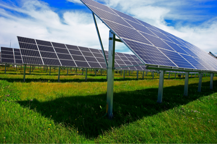 placas solares sobre un campo