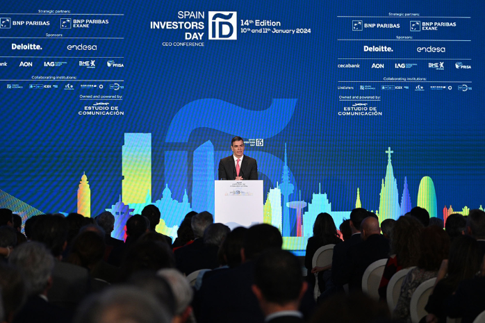 El presidente del Gobierno, Pedro Sánchez, interviene en la clausura de la XIV edición del foro financiero internacional Spain Investors Day
