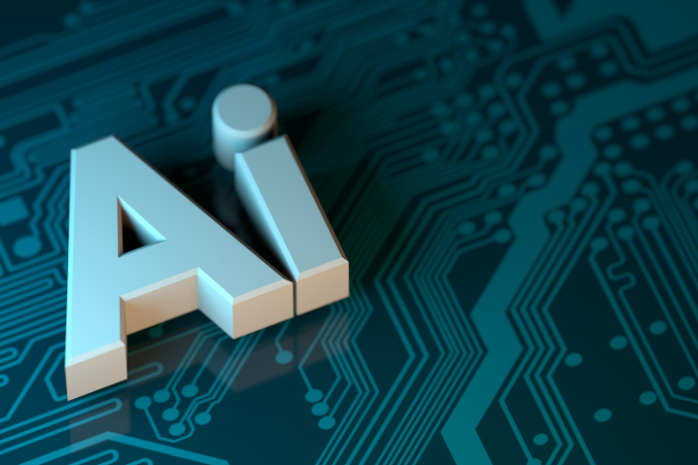 un circuito integrado con el logo de AI
