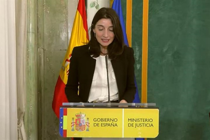 La ministra de Justicia, Pilar Llop, en la clausura de la jornada sobre inteligencia artificial (IA) y robotización en la Justicia