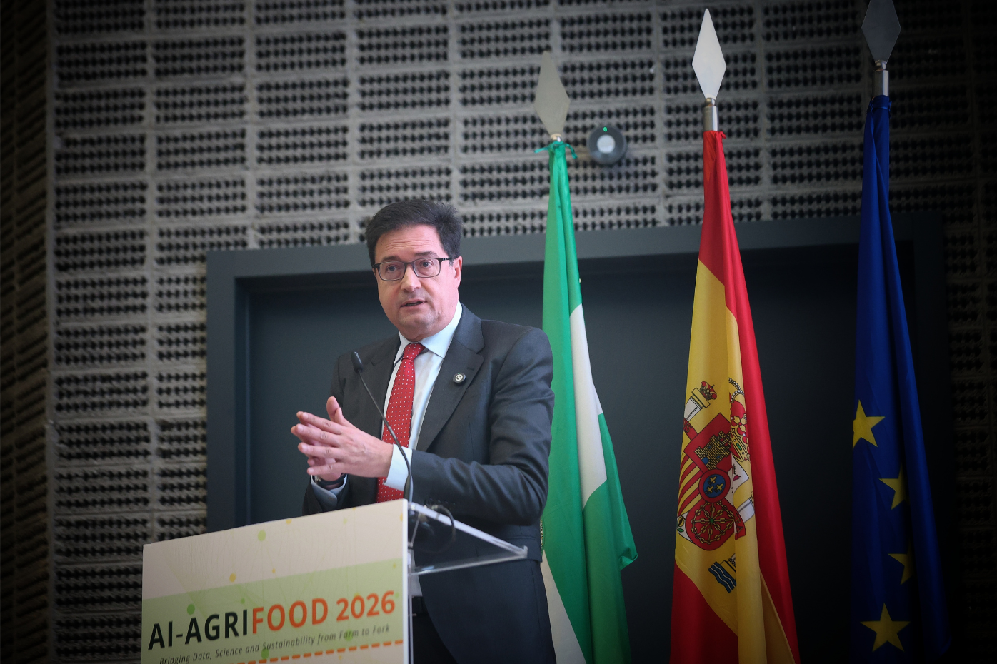 El ministro para la Transformación Digital y de la Función Pública, Óscar López, durante su intervención en el Congreso AI Agrifood