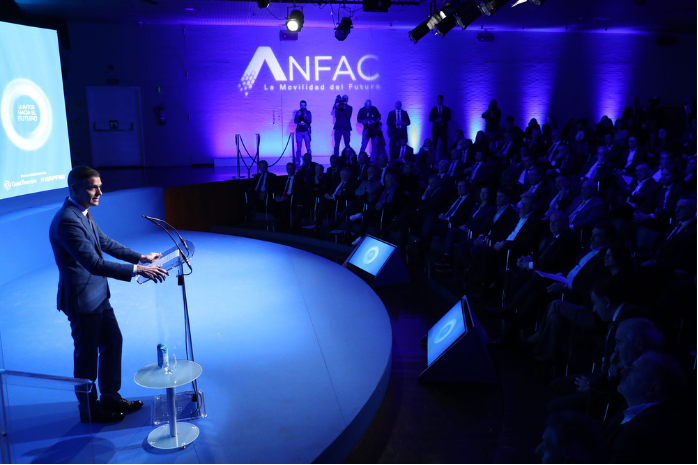 el presidente del gobierno, Pedro Sánchez, en su intervención en la clausura de la IV edición del Foro ANFAC