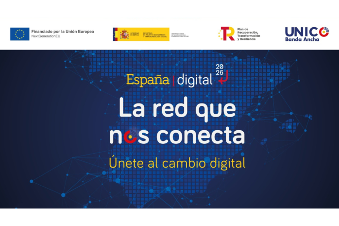 Idealización de un mapa de España con conexiones digitales