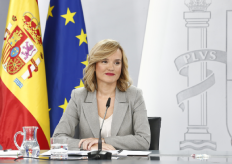 La ministra de Educación y Formación Profesional en funciones, Pilar Alegría, en rueda de prensa del Consejo de Ministros