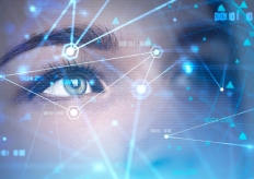 Ojos de una mujer con elementos tecnológicos generados por 3D