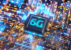 un chip integrado con el logo 6G