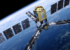 un satélite en el espacio