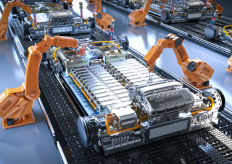 una cadena de producción e baterías para coches eléctricos