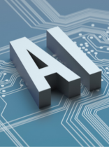 logo IA sobre un circuito integrado