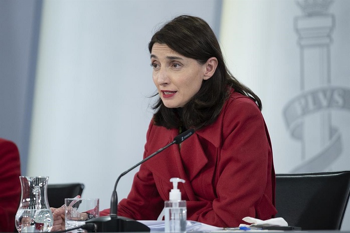La ministra de Justicia, Pilar Llop, en la rueda de prensa del Consejo de Ministros