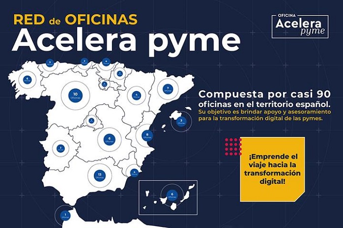 Mapa de España con oficinas acelera pyme