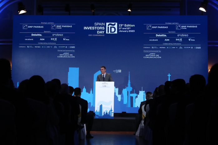 El presidente del Gobierno, Pedro Sánchez, interviene en el acto de clausura del XIII Foro Financiero Internacional 'Spain Investors Day'