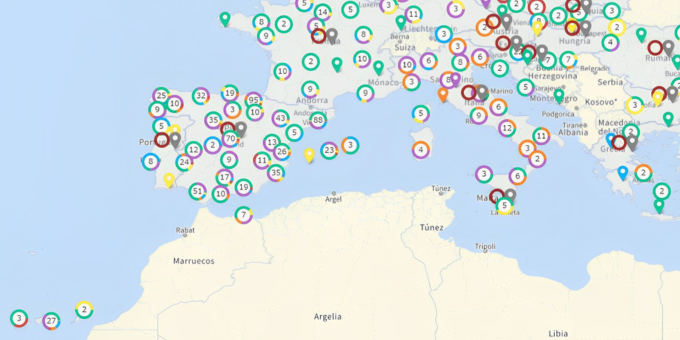 captura de pantalla del mapa interactivo de proyectos Next Generation de la Comisión Europea