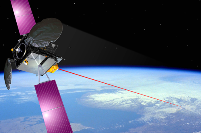 un sat&eacute;lite en el espacio