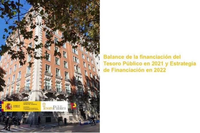 Portada del balance de la financiaci&oacute;n del Tesoro P&uacute;blico en 2021 y Estrategia de Financiaci&oacute;n en 2022