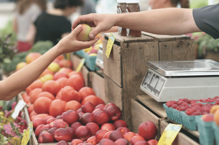 Puesto de frutas.