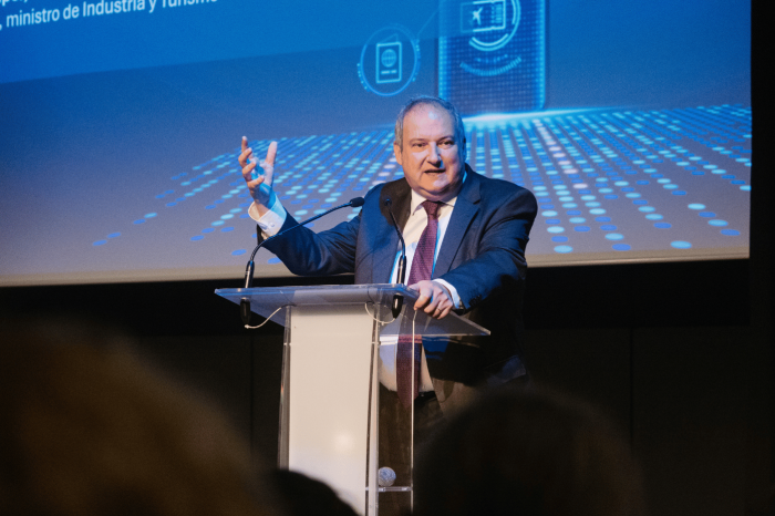El ministro de Industria y Turismo, Jordi Hereu, durante su participación en el congreso de Segittur ‘Turismo y tecnología: una alianza para la excelencia’.