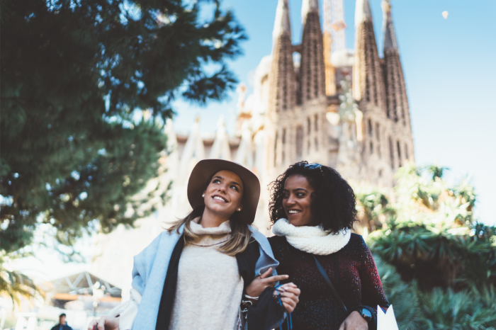 Dos turistas en Barcelona