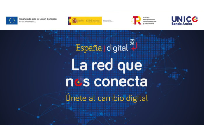 Idealizaci&oacute;n de un mapa de Espa&ntilde;a con conexiones digitales