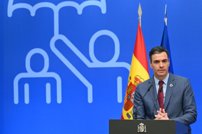 Pedro S&aacute;nchez durante la presentaci&oacute;n del PERTE de Econom&iacute;a Social y de los Cuidados 
