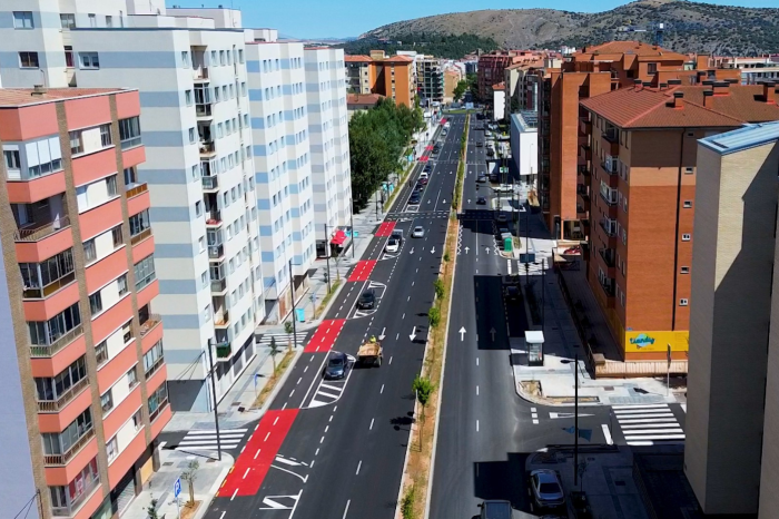 Imagen de un tramo de las travesías rehabilitadas en Soria
